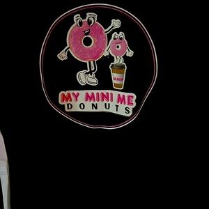 Black Graphic Sweatshirt My Mini Me Donuts Size Medium NEW